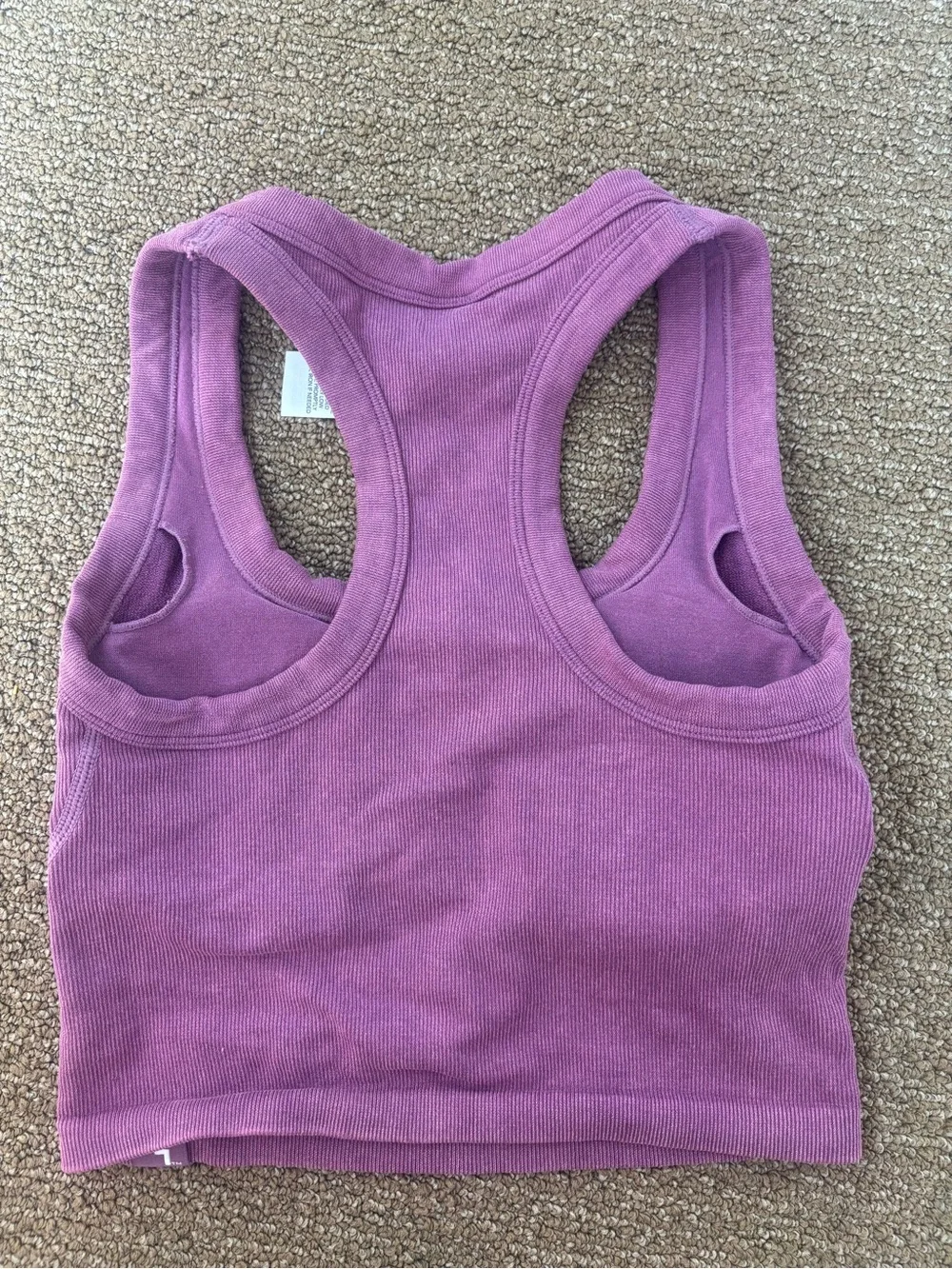 JoyLab Dusty Rose Ribbed Racerback Crop Tank - Picture 2 of 3